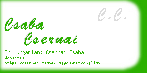 csaba csernai business card